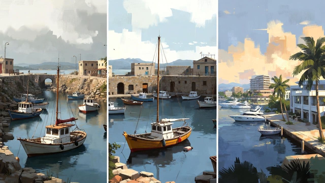 Three offshore financial center harbors representing Jersey, Guernsey, and Cayman Islands trust company licensing jurisdictions