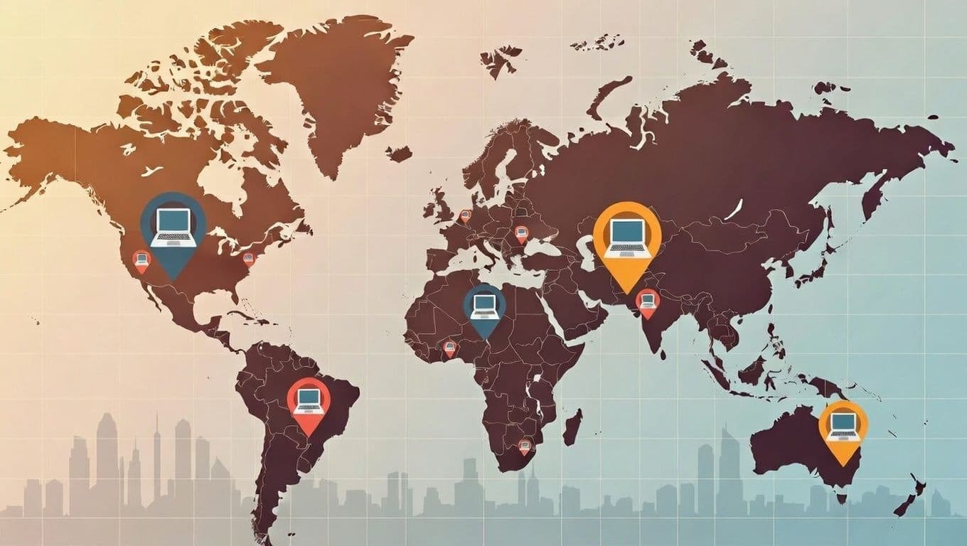 World map showing digital nomad visa destinations highlighted