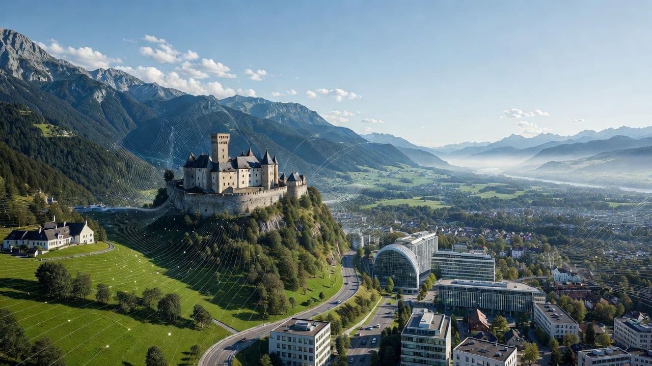 Vaduz castle and Liechtenstein financial district representing European company formation and Blockchain Act jurisdiction