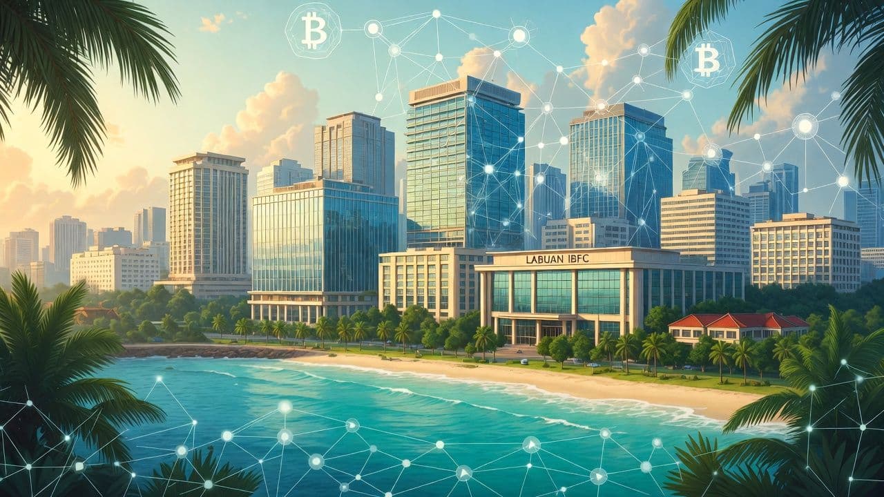 Labuan island financial centre buildings representing LFSA digital asset licensing for offshore crypto operations