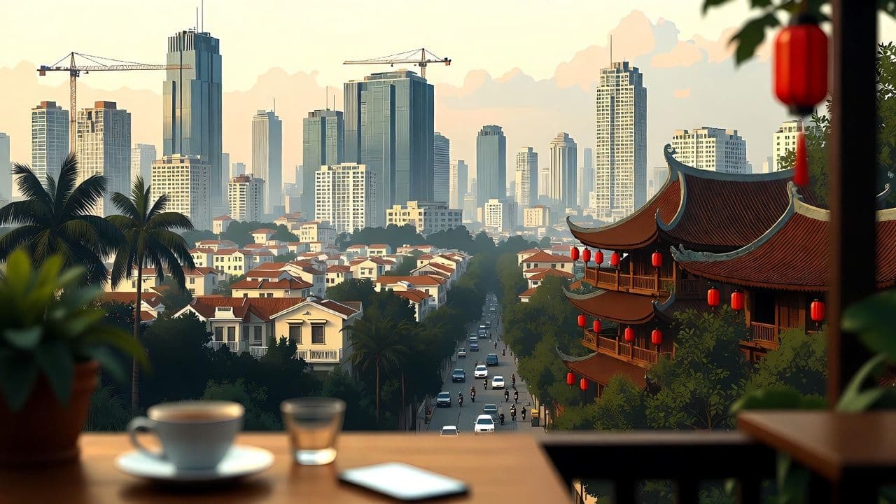 Ho Chi Minh City skyline with modern buildings representing Vietnam travel destination