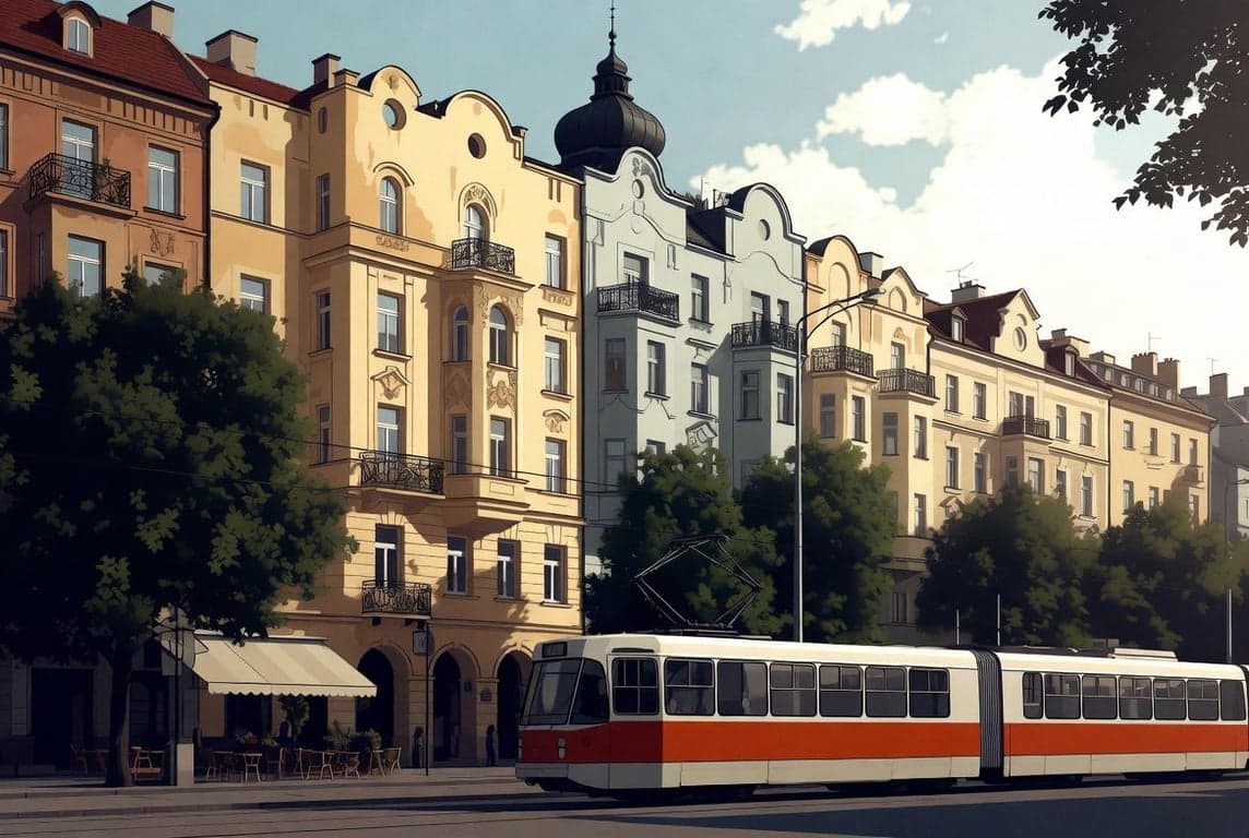 Prague old town and Vltava River with Vinohrady neighborhood representing expat cost of living and Zivno trade license visa for remote workers