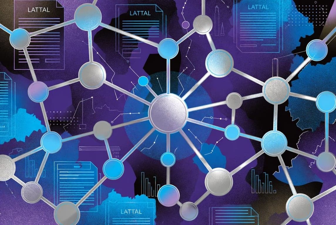 Abstract decentralized network visualization representing DAO legal wrappers and jurisdictional frameworks across Wyoming Marshall Islands and UAE