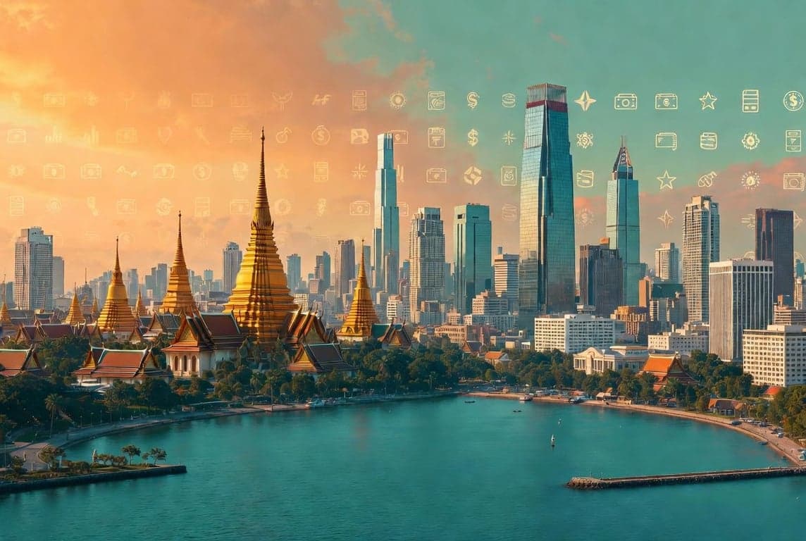 Southeast Asian financial district composite representing payment institution licensing in Thailand Indonesia and Philippines 2026